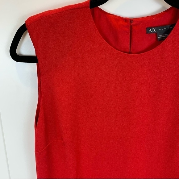A/X Armani  Exchange Red Sleeveless Crepe Sheath Shift Dress sz 0 EUC - Picture 2 of 7